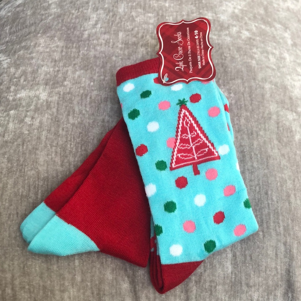 🎄✨2-Pack✨ Women’s Christmas Tree Crew Socks🎁